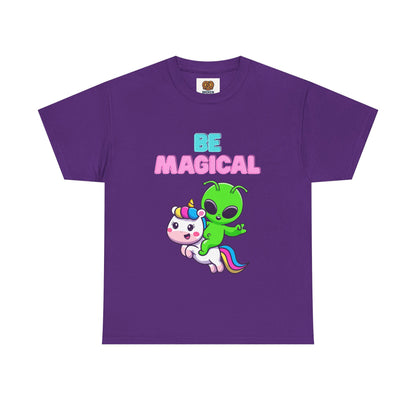 Be Magical Alien Riding Unicorn T-Shirt — Cute Kawaii Graphic Tee