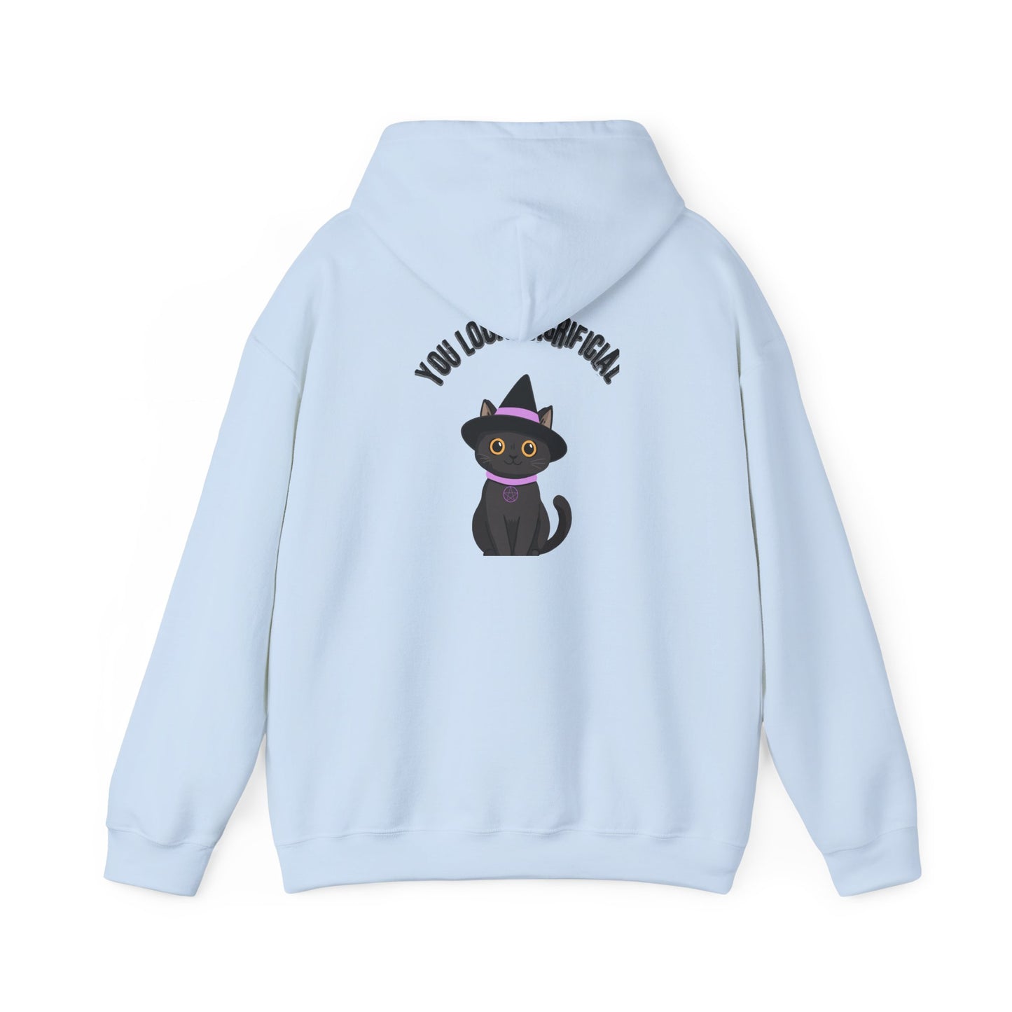 Witch Cat Hoodie – "You Look Purrrfect" Cute Black Cat Halloween Sweatshirt