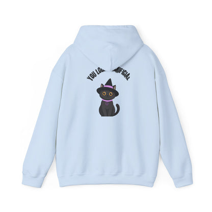 Witch Cat Hoodie – "You Look Purrrfect" Cute Black Cat Halloween Sweatshirt