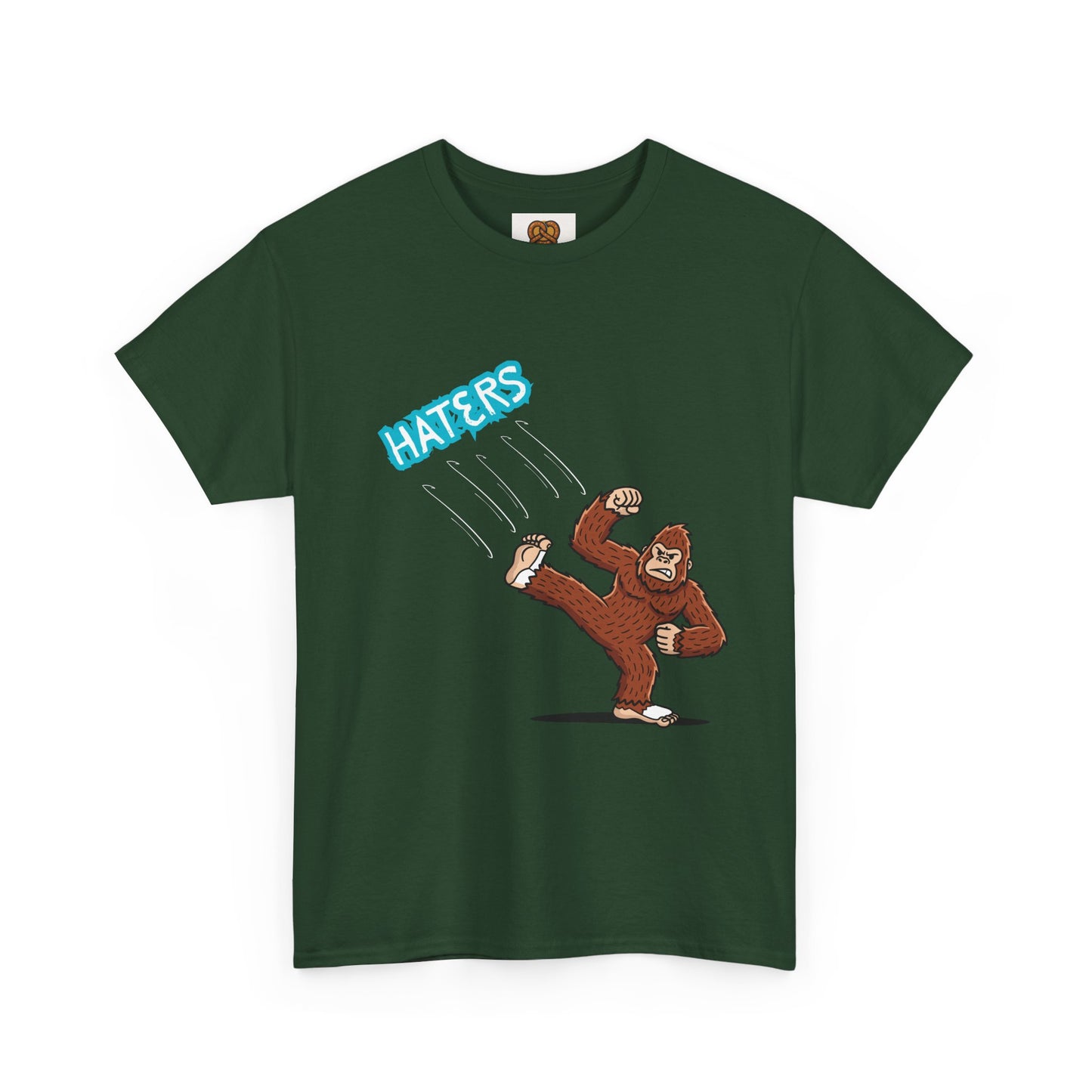 Bigfoot Kicking Haters Tee — Funny Sasquatch Graphic T-Shirt