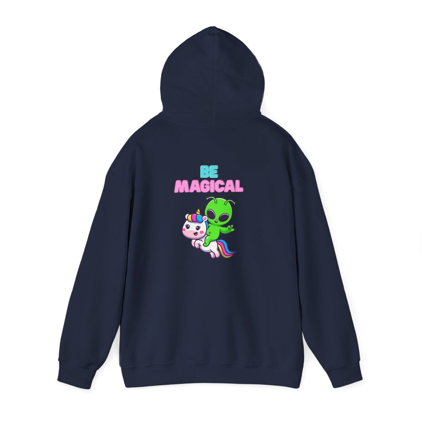 Magical Alien Riding Unicorn Hoodie — Cute Pastel Space Fantasy Sweatshirt