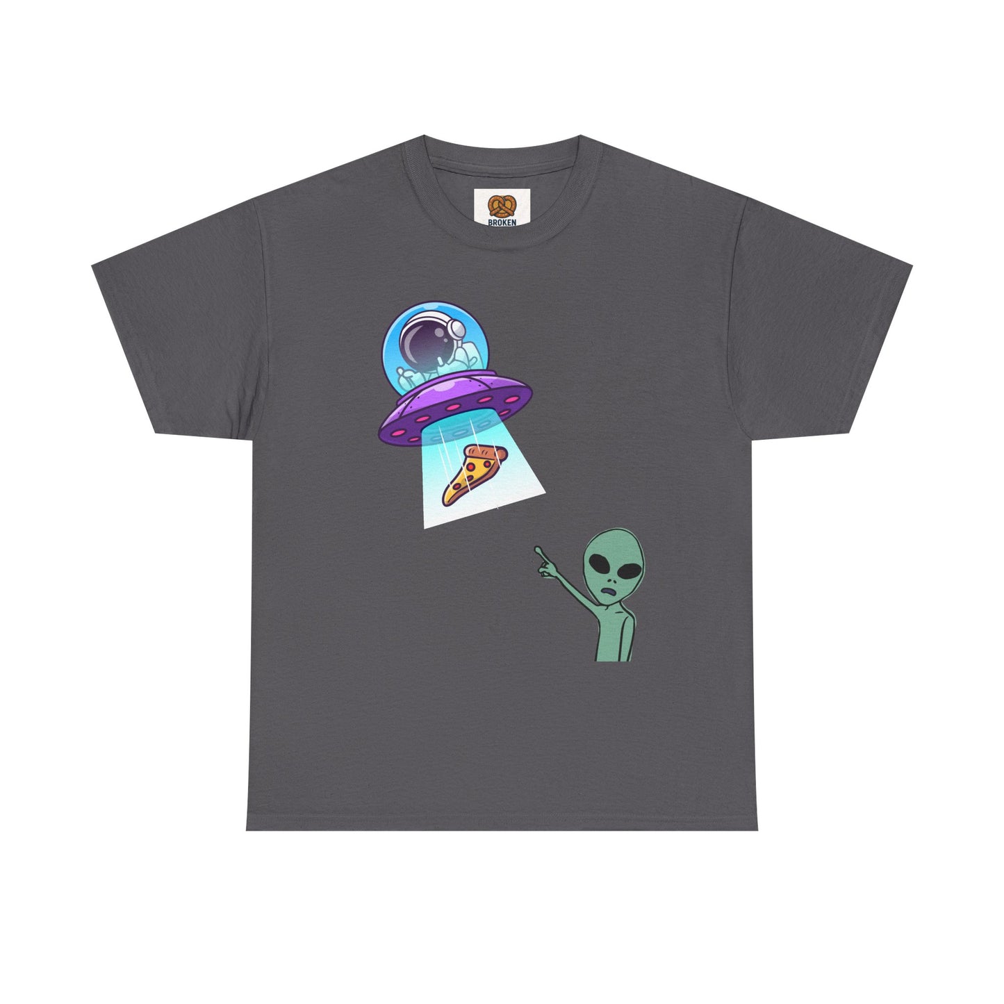 Alien Abduction Pizza T‑Shirt — Funny UFO Graphic Tee