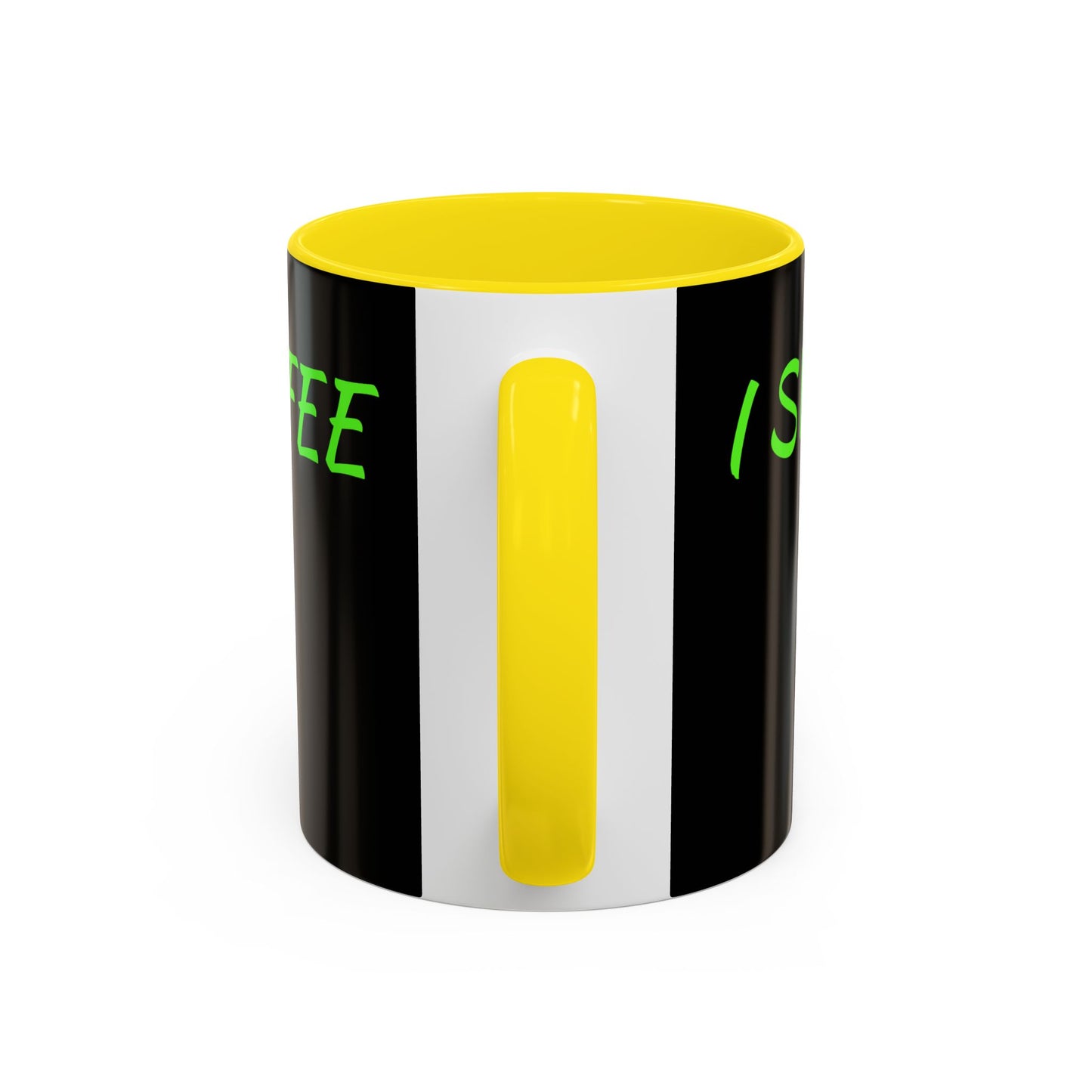 Funny Coffee Mug - "Dear It's Coffee Time" Neon Green Accent Mug (11/15oz)