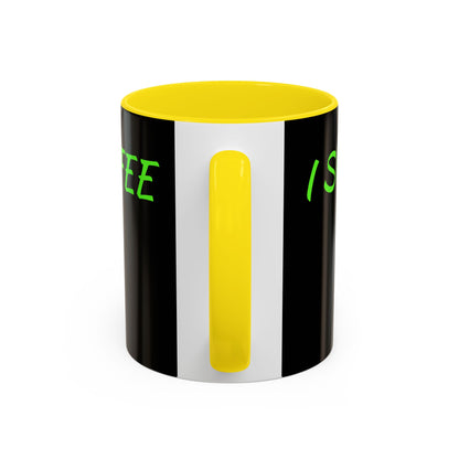 Funny Coffee Mug - "Dear It's Coffee Time" Neon Green Accent Mug (11/15oz)