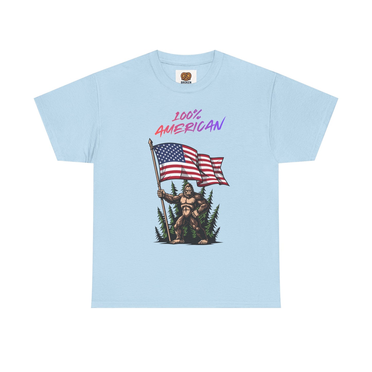100% American T-Shirt — Retro Patriotic Flag Graphic Tee
