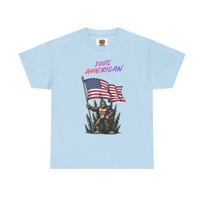 100% American T-Shirt — Retro Patriotic Flag Graphic Tee