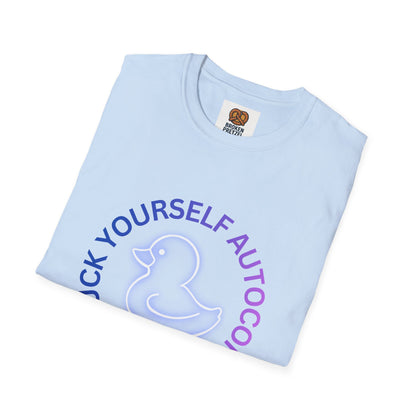 Duck Rubber Duck Graphic Tee — "Go Duck Yourself Autocorrect" Funny Pastel T-Shirt