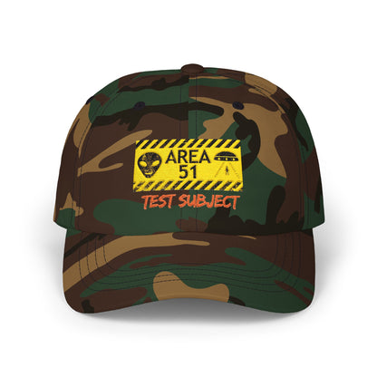 Area 51 'Test Subject' Dad Cap – Alien Warning Embroidered Hat