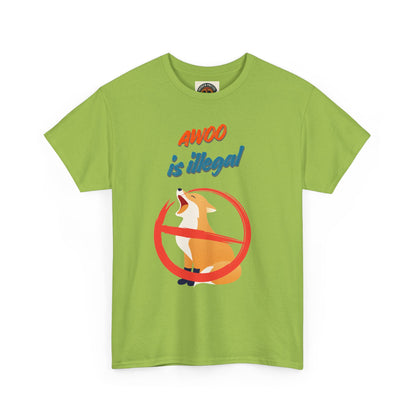Graphic Tee — "Awoo Is Illegal" Corgi Protest Shirt