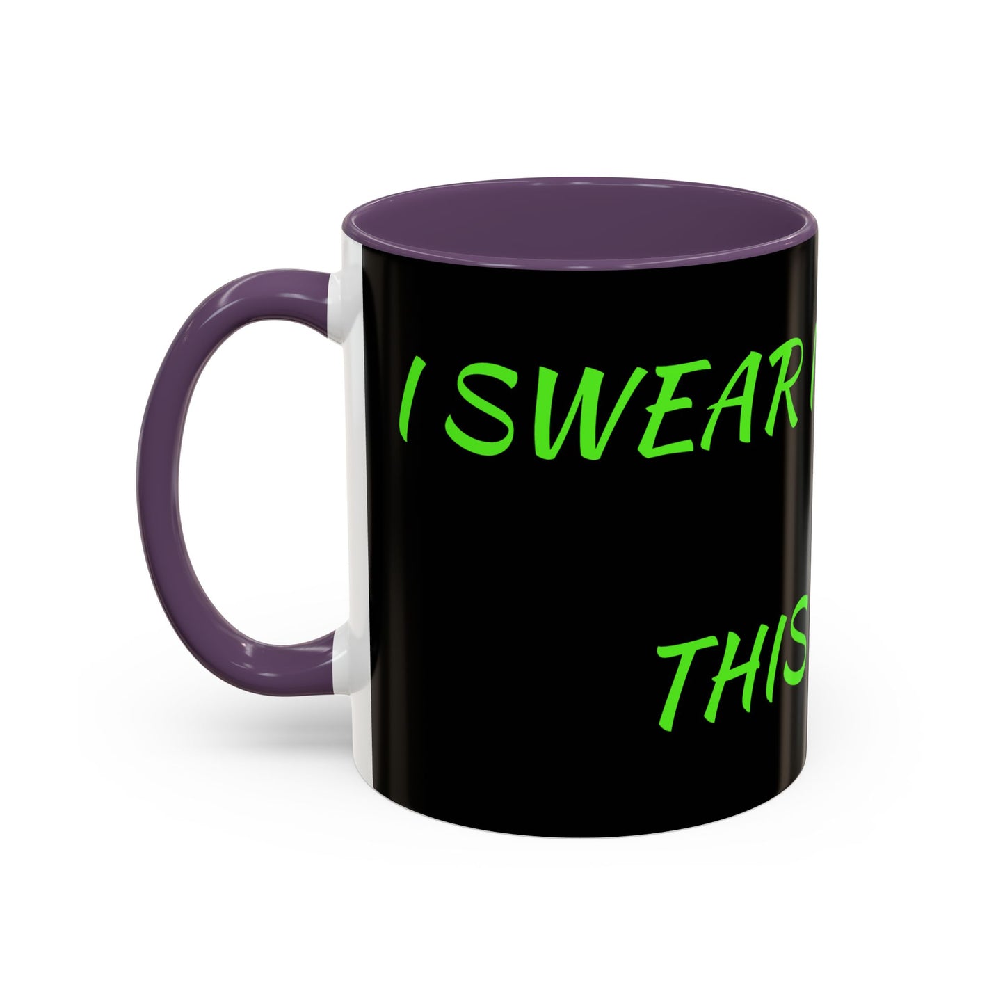 Funny Coffee Mug - "Dear It's Coffee Time" Neon Green Accent Mug (11/15oz)