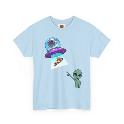 Alien Abduction Pizza T‑Shirt — Funny UFO Graphic Tee