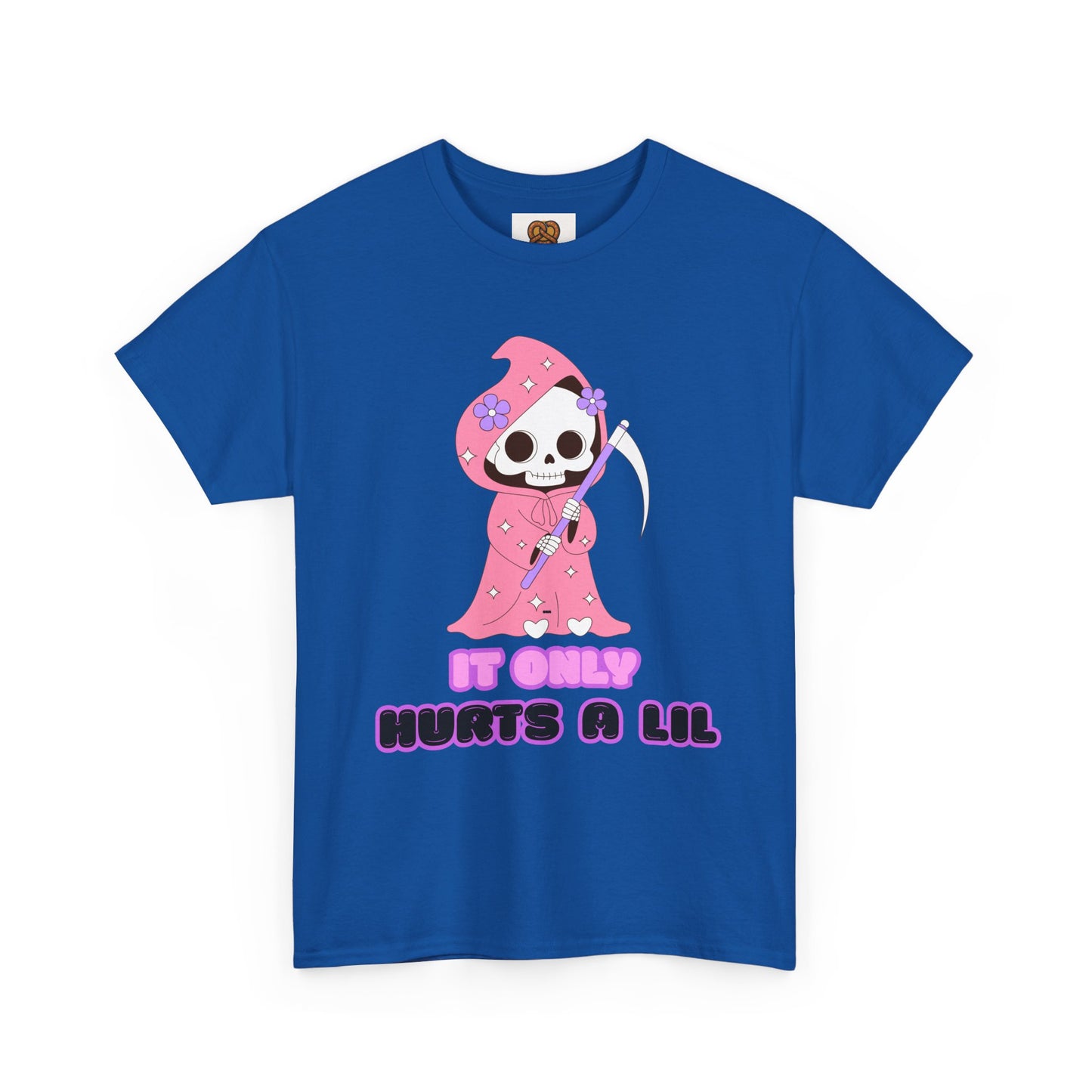 It Only Hurts A Lil Grim Reaper Tee — Cute Goth Skull T-Shirt