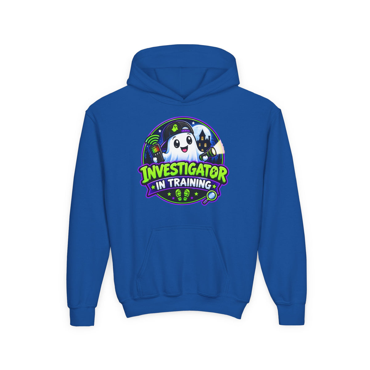 Youth Hoodie — "Investigator in Training" Cute Ghost Detective Kids Pullover