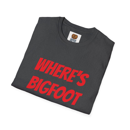 Where's Bigfoot T-Shirt — Hidden Monster Graphic Tee with Game on Back