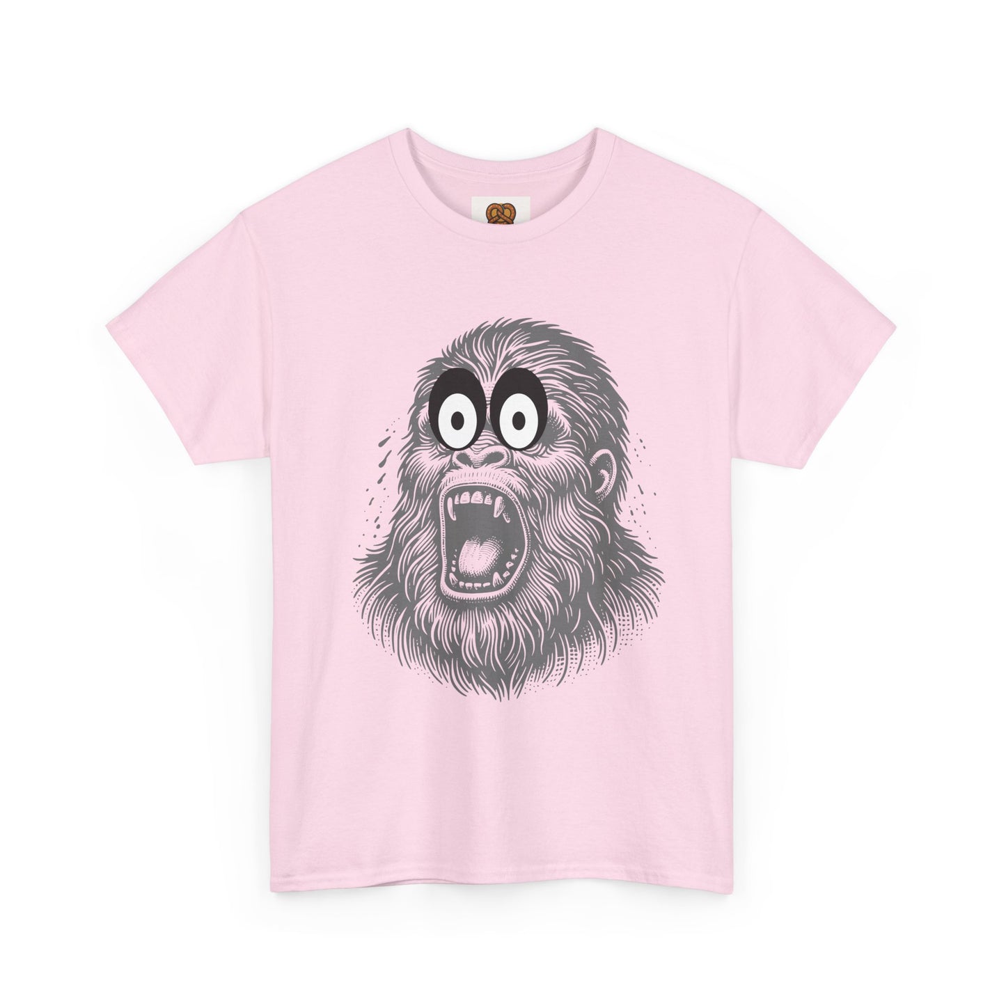 Screaming Ape Graphic Tee — Retro Monochrome Primate Design