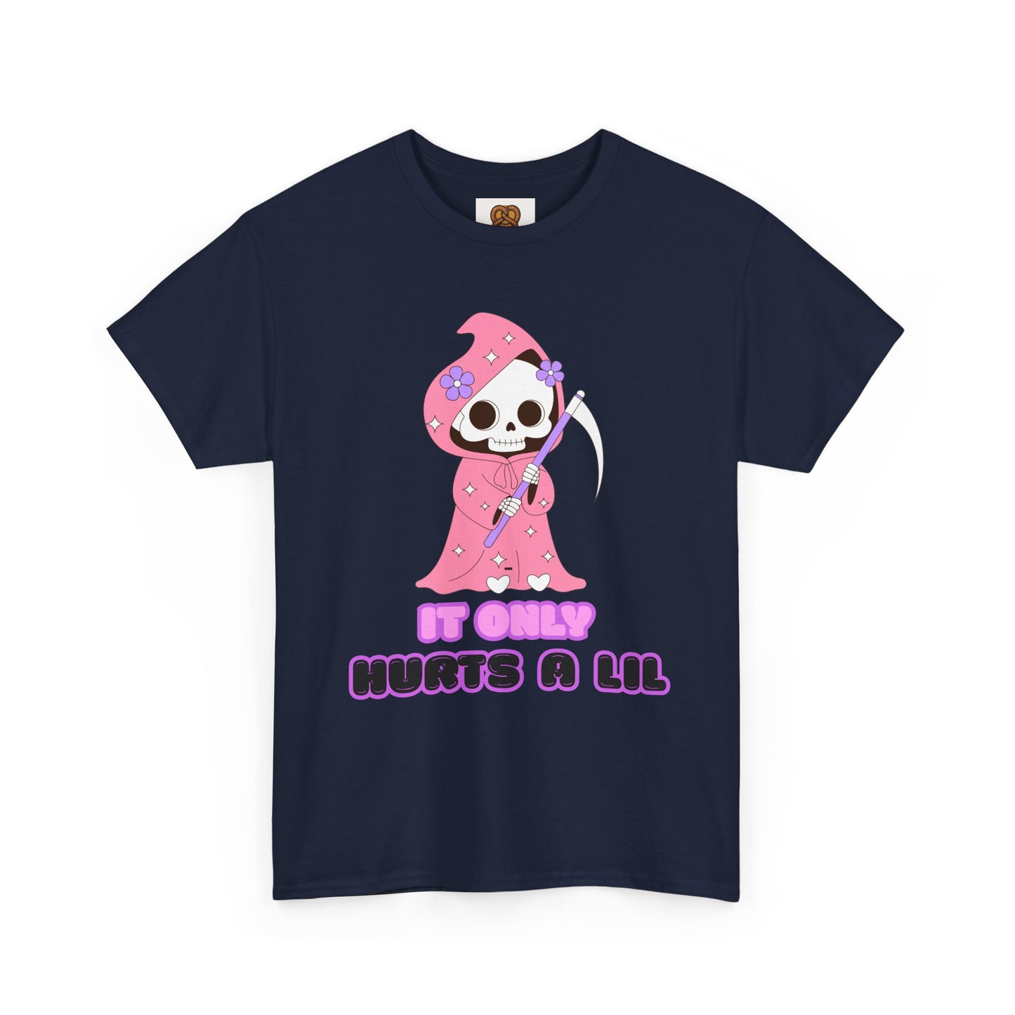 It Only Hurts A Lil Grim Reaper Tee — Cute Goth Skull T-Shirt