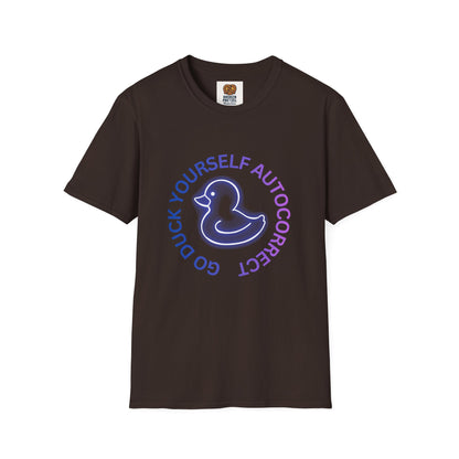 Duck Rubber Duck Graphic Tee — "Go Duck Yourself Autocorrect" Funny Pastel T-Shirt