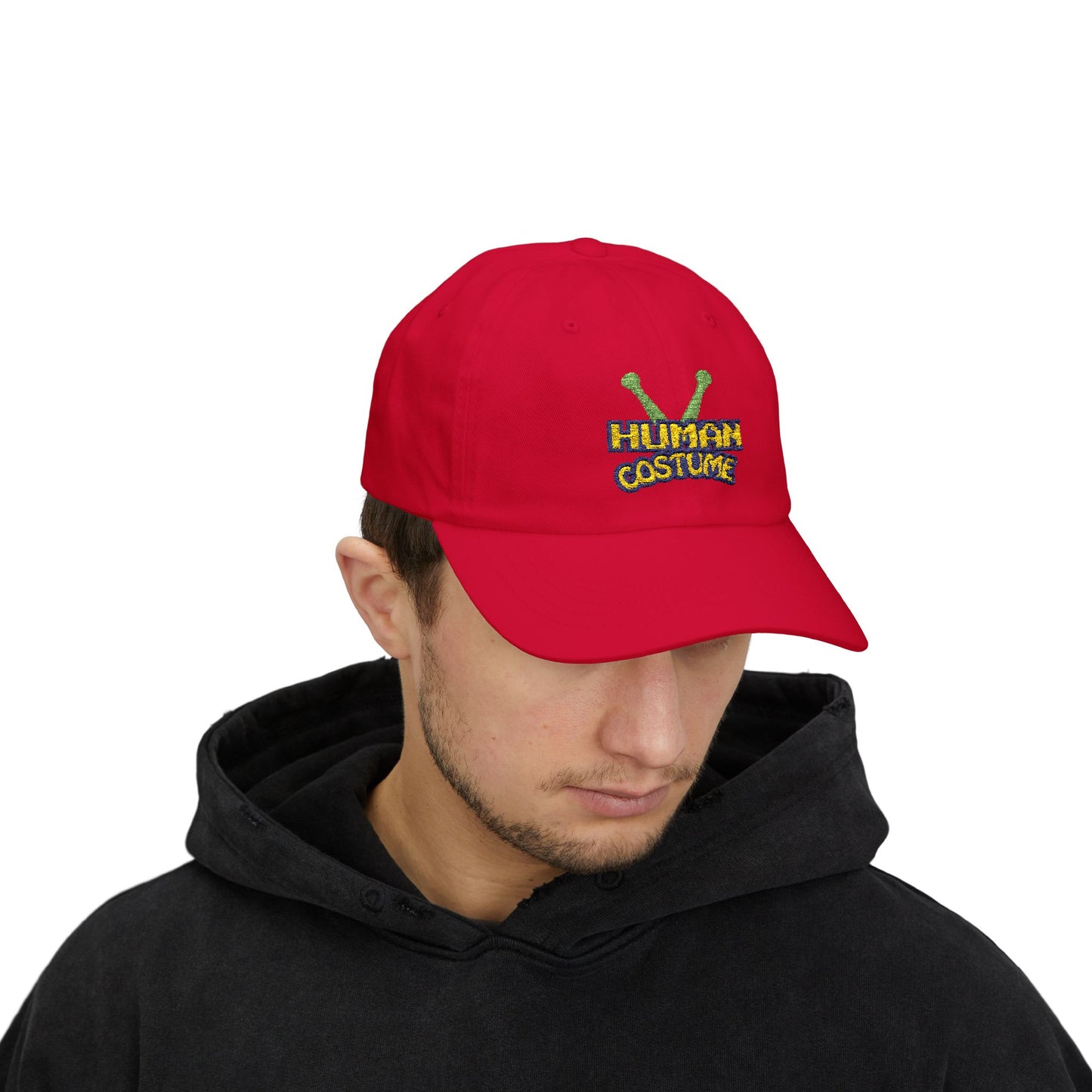 Dad Cap — 'Human Costume' Alien Antenna Embroidered Hat