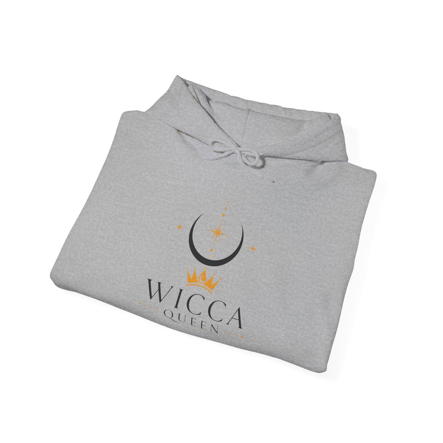 Witchy Cat Hoodie — 'Wicca Queen' Crescent Moon & Black Cat Spiritual Pullover