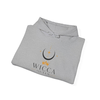 Witchy Cat Hoodie — 'Wicca Queen' Crescent Moon & Black Cat Spiritual Pullover