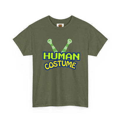 Alien Antenna "Human Costume" T‑Shirt — Funny Sci‑Fi Halloween Tee