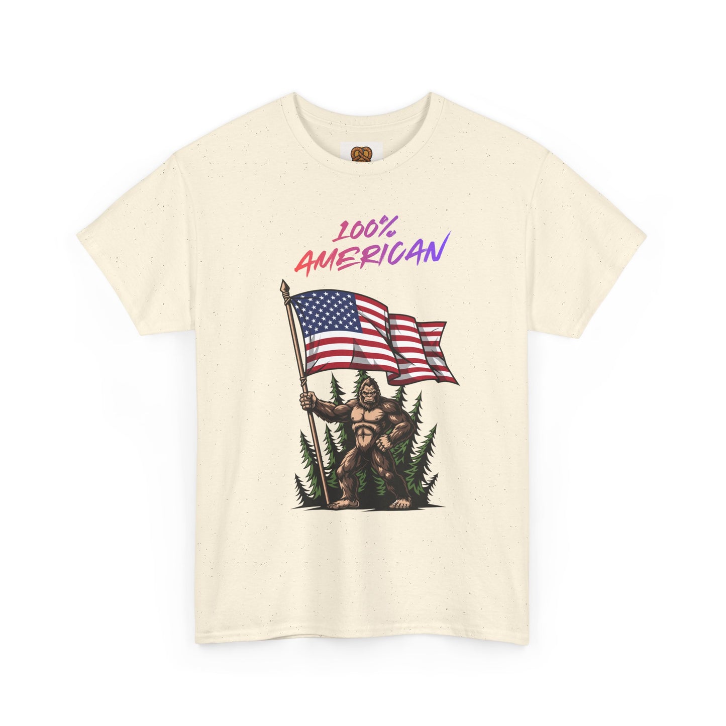 100% American T-Shirt — Retro Patriotic Flag Graphic Tee