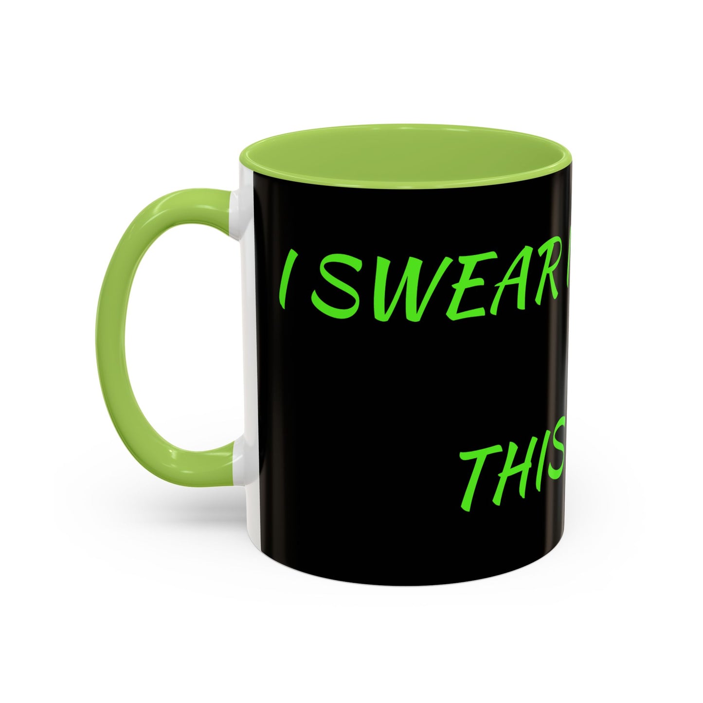 Funny Coffee Mug - "Dear It's Coffee Time" Neon Green Accent Mug (11/15oz)