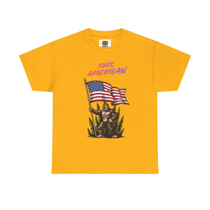 100% American T-Shirt — Retro Patriotic Flag Graphic Tee