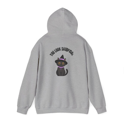Witch Cat Hoodie – "You Look Purrrfect" Cute Black Cat Halloween Sweatshirt