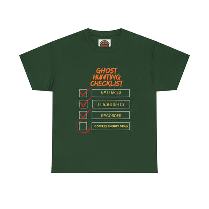 Ghost Hunting Checklist T-Shirt — Paranormal Investigator Tee