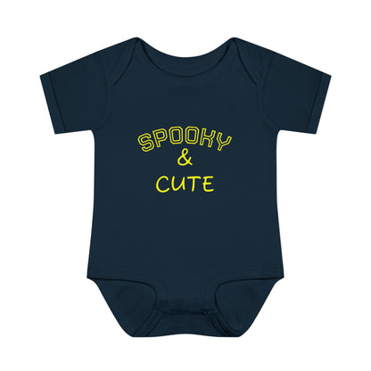 Infant Bodysuit - "Spooky & Cute" Halloween Baby Onesie (Orange)