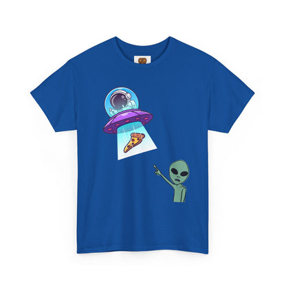 Alien Abduction Pizza T‑Shirt — Funny UFO Graphic Tee