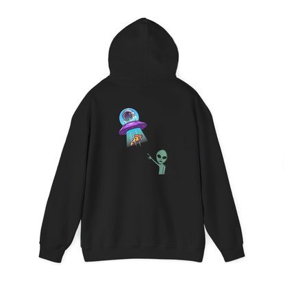 Alien UFO Hoodie — Cute Alien Abduction Graphic Pullover