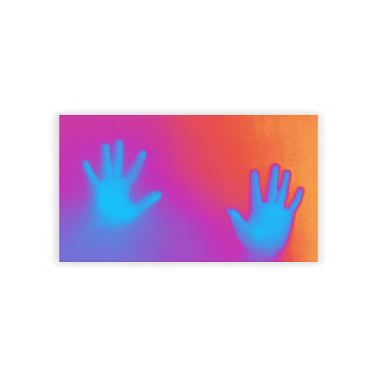 Vibrant Neon Hands Business Cards — Gradient UV Glow Networking Cards