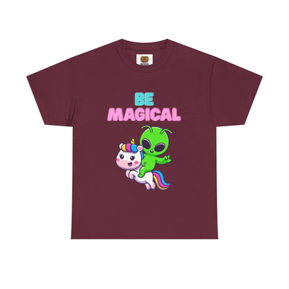 Be Magical Alien Riding Unicorn T-Shirt — Cute Kawaii Graphic Tee