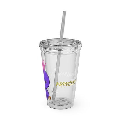 16oz Acrylic Tumbler with Straw — Cute Purple Blue Character 'Paranormal' Drink Cup