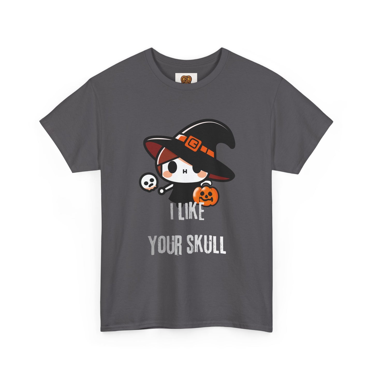 Halloween Witch Skull Tee — "I Like Your Skull" Cute Spooky Graphic T-Shirt
