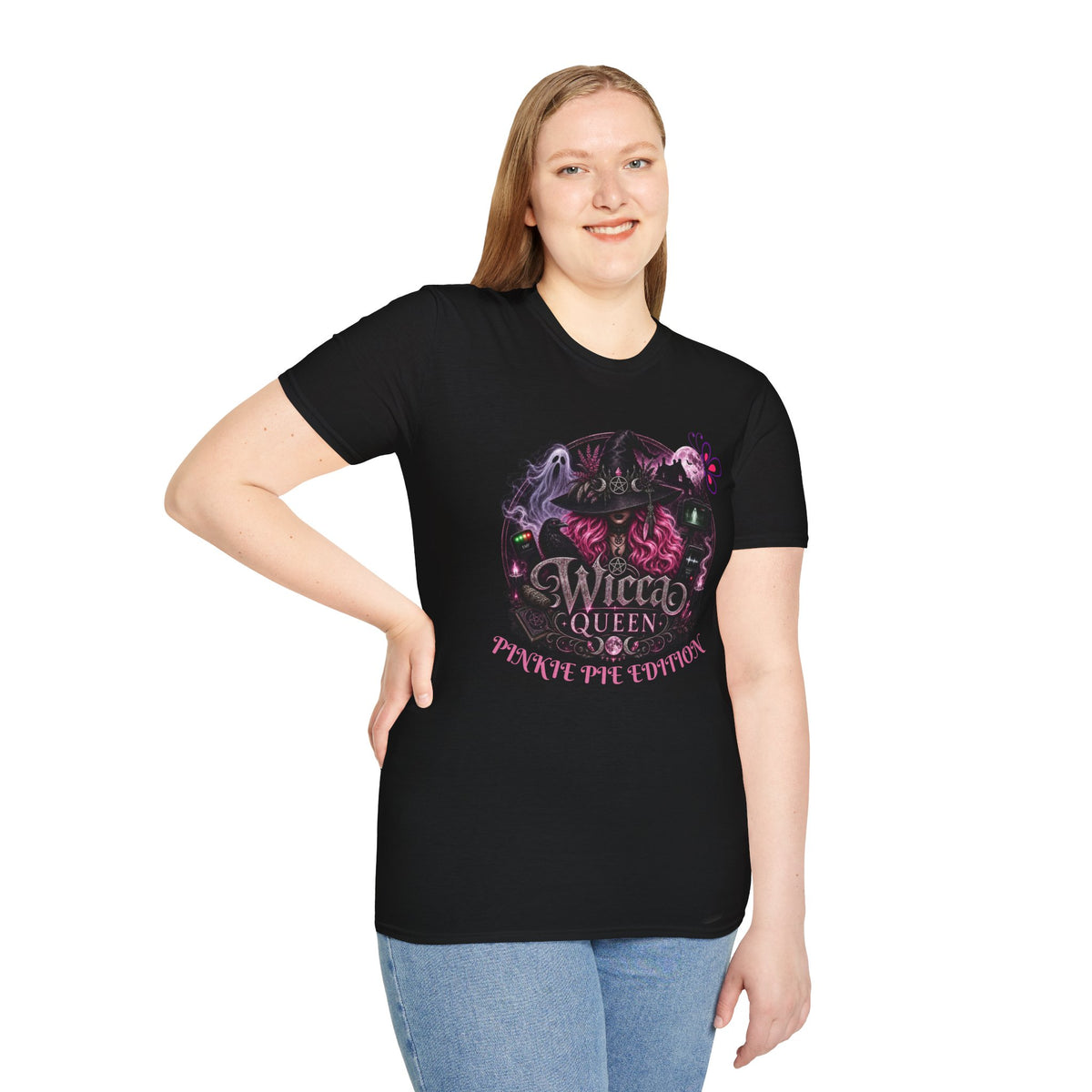Wicca Queen T-Shirt — Witchy Pink Moon Graphic