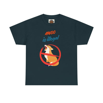 Graphic Tee — "Awoo Is Illegal" Corgi Protest Shirt