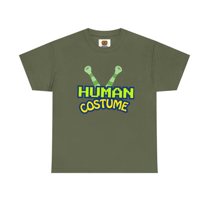 Alien Antenna "Human Costume" T‑Shirt — Funny Sci‑Fi Halloween Tee