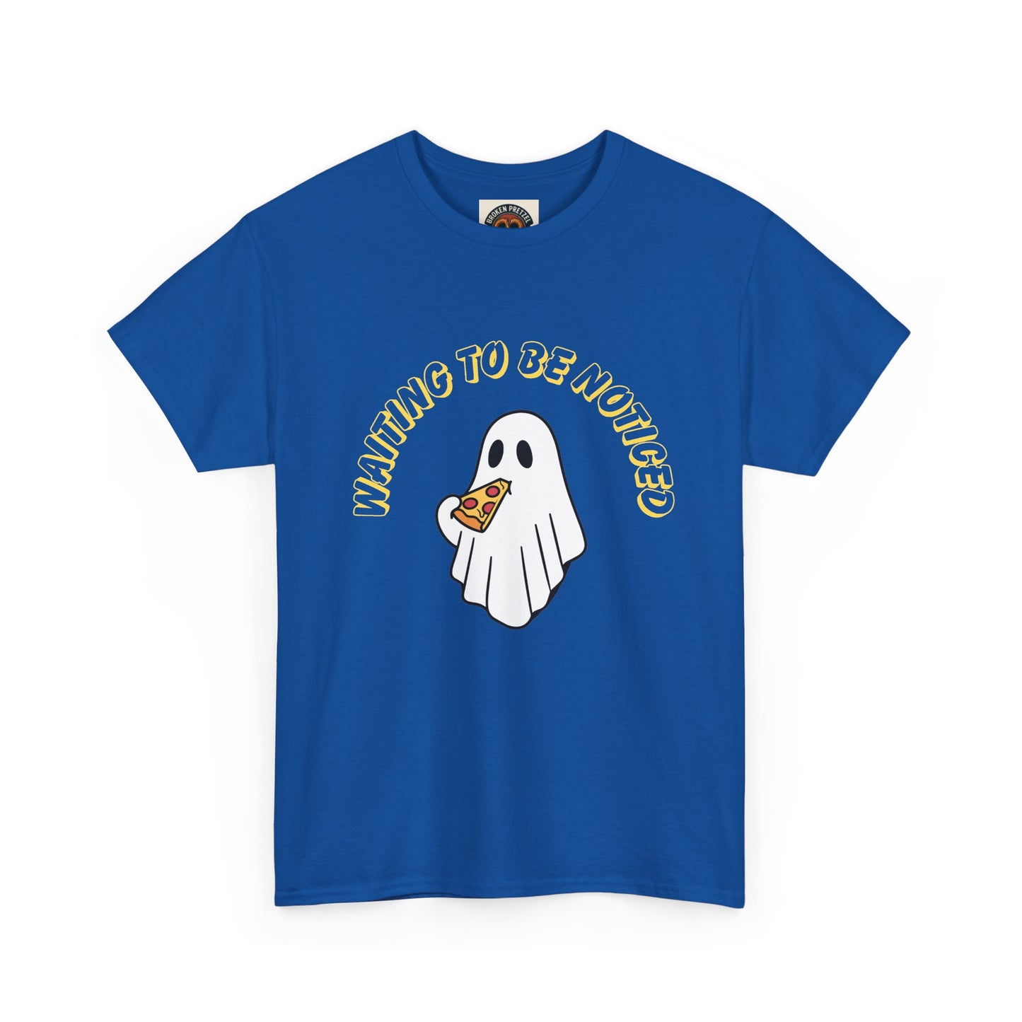 Ghost Holding Pizza "Waiting to Be Noticed" T‑Shirt