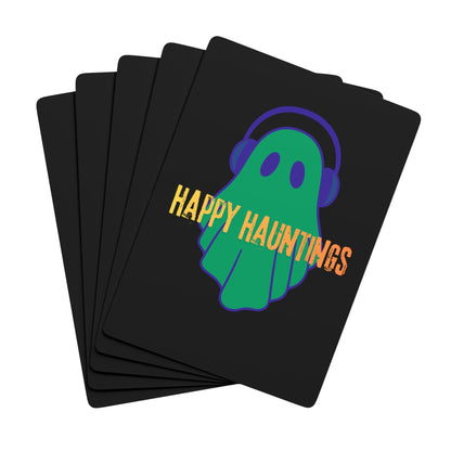 Happy Hauntings Poker Playing Cards — Halloween Ghost Deck