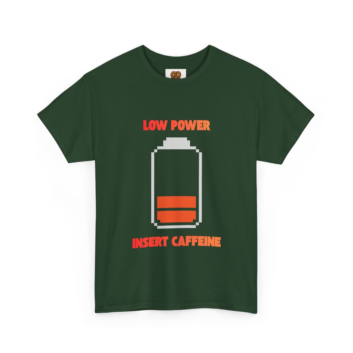 Low Power Insert Caffeine T‑Shirt — Funny Retro Battery Coffee Tee