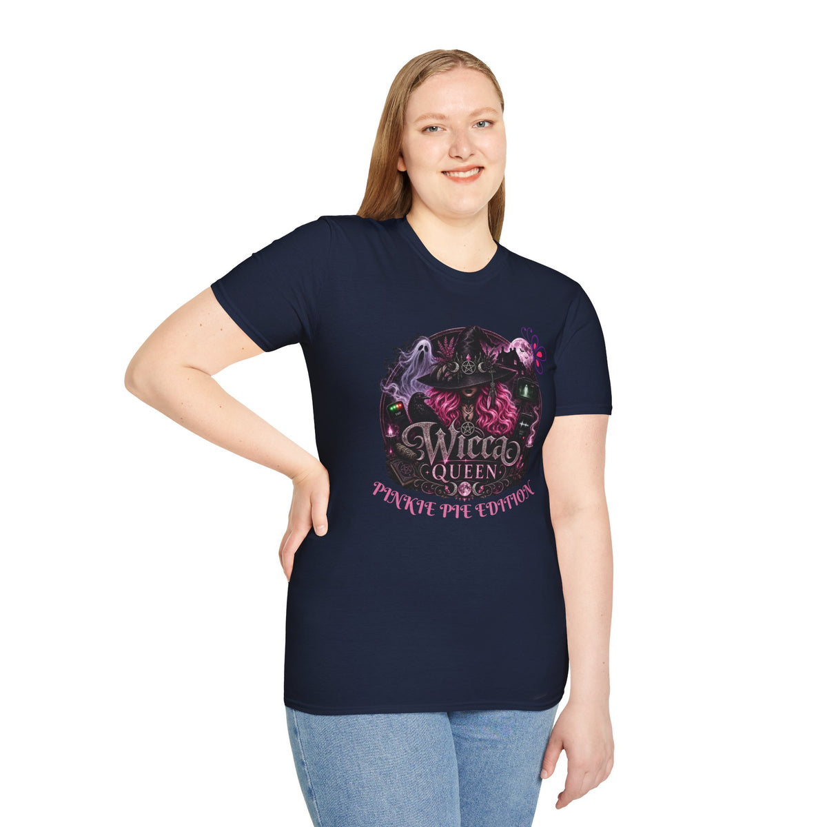 Wicca Queen T-Shirt — Witchy Pink Moon Graphic
