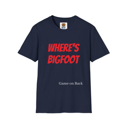 Where's Bigfoot T-Shirt — Hidden Monster Graphic Tee with Game on Back