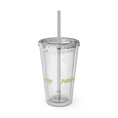 16oz Acrylic Tumbler with Straw — Cute Purple Blue Character 'Paranormal' Drink Cup