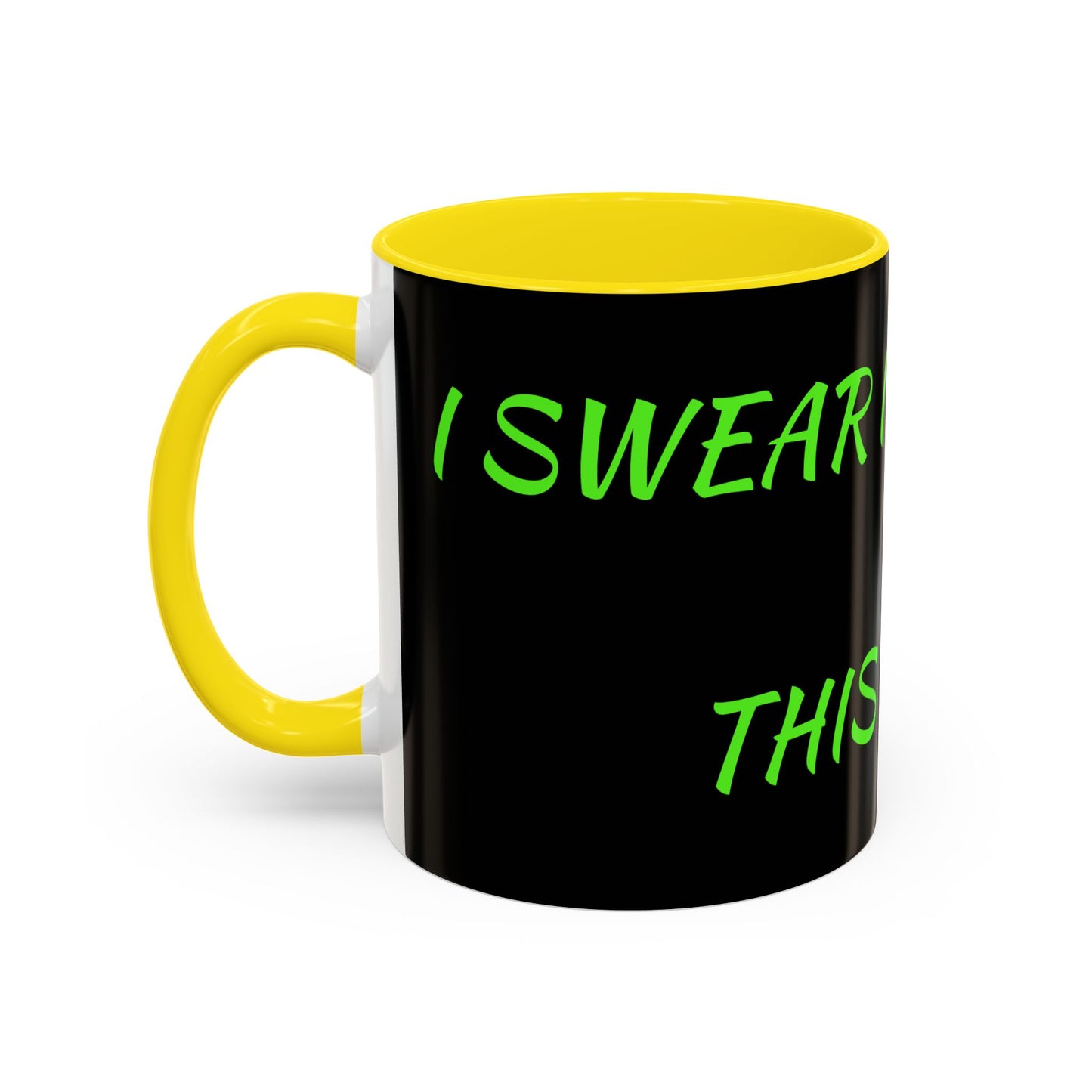 Funny Coffee Mug - "Dear It's Coffee Time" Neon Green Accent Mug (11/15oz)