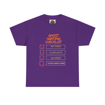 Ghost Hunting Checklist T-Shirt — Paranormal Investigator Tee