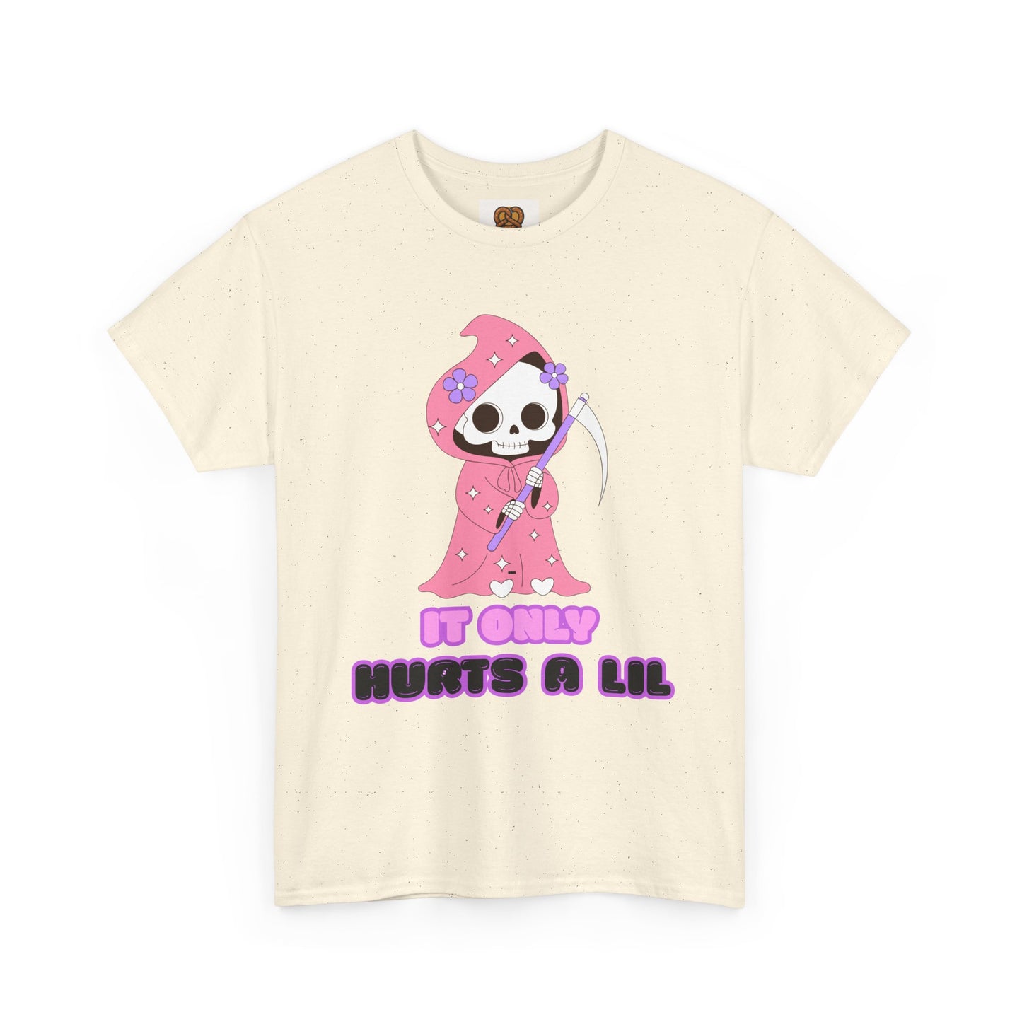 It Only Hurts A Lil Grim Reaper Tee — Cute Goth Skull T-Shirt
