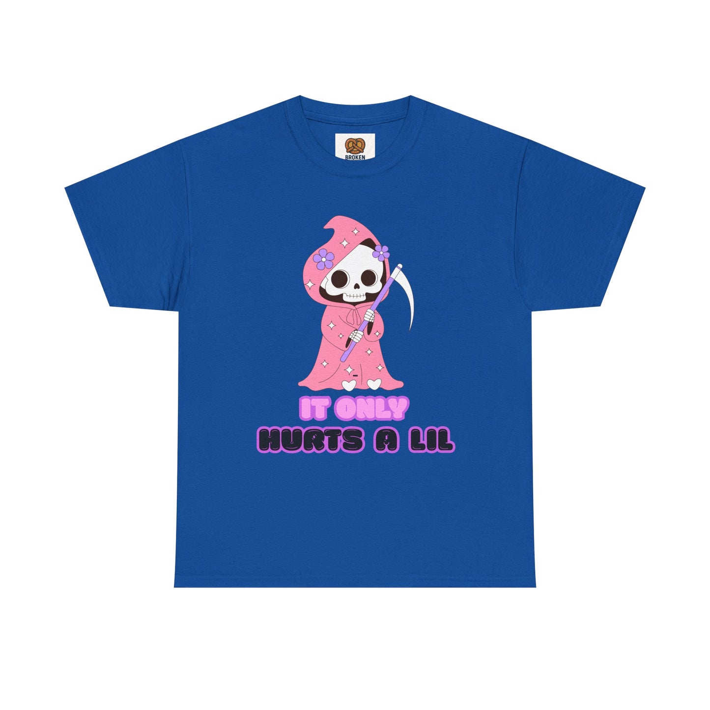 It Only Hurts A Lil Grim Reaper Tee — Cute Goth Skull T-Shirt